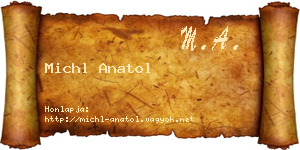 Michl Anatol névjegykártya